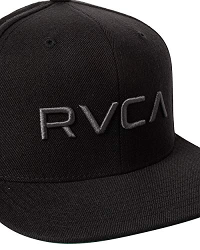 RVCA Men's Adjustable Straight Brim Snapback HAT/Black/Charcoal, 1SZ