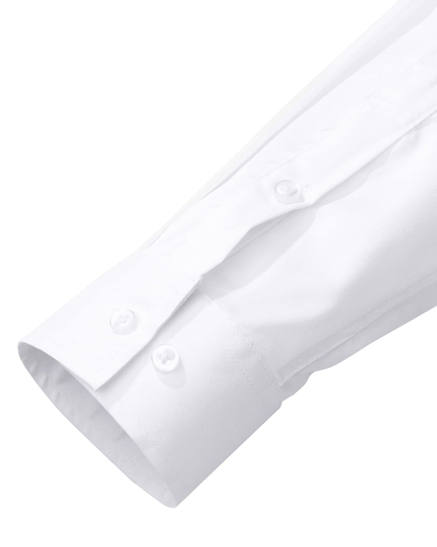 J.VER Men's Dress Shirts Solid Long Sleeve Stretch Wrinkle-Free Formal Shirt Business Casual Button Down Shirts White