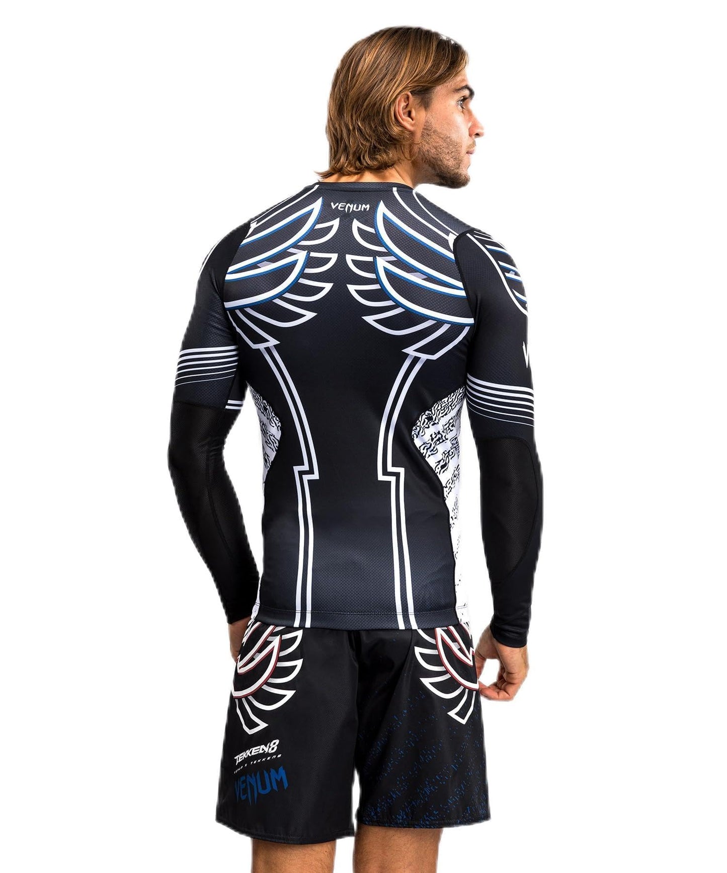 Venum Men's Standard Long Sleeve Rashguard, Blue/Black/White, XX-Large