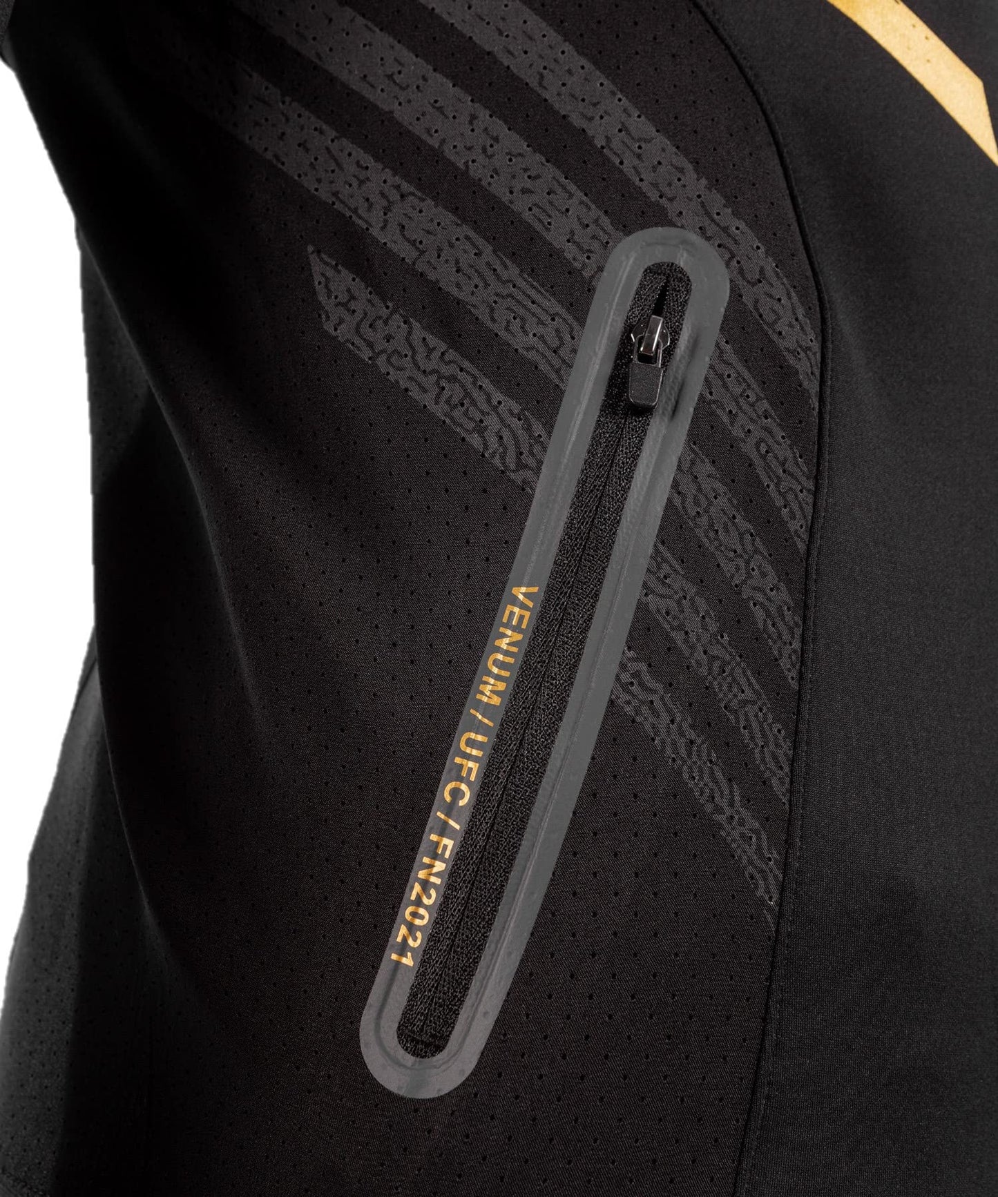 Venum Men's Standard UFC Authentic Fight Night Walkout Hoodie, Black/Gold, Medium