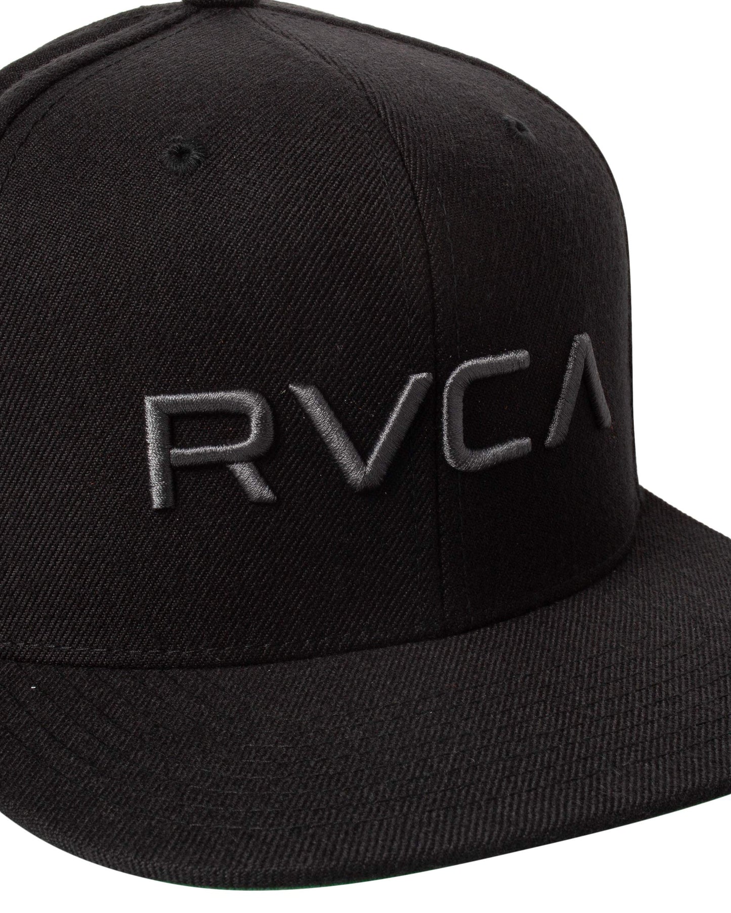 RVCA Men's Adjustable Straight Brim Snapback HAT/Black/Charcoal, 1SZ